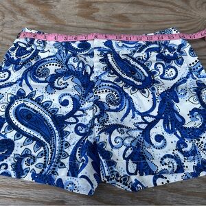 Blue Paisley Print Shorts